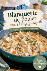 Blanquette de poulet aux champignons servie dans une assiette chaude