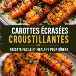 Une assiette de carottes écrasées croustillantes dorées et appétissantes.