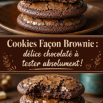 Une assiette de cookies façon brownie moelleux au chocolat, parfaits pour le goûter.
