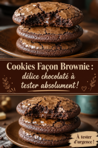 Une assiette de cookies façon brownie moelleux au chocolat, parfaits pour le goûter.