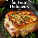 Croque-monsieur au four croustillant avec fromage fondant