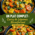 Un plat de curry de légumes coloré et savoureux servi dans un bol en céramique.