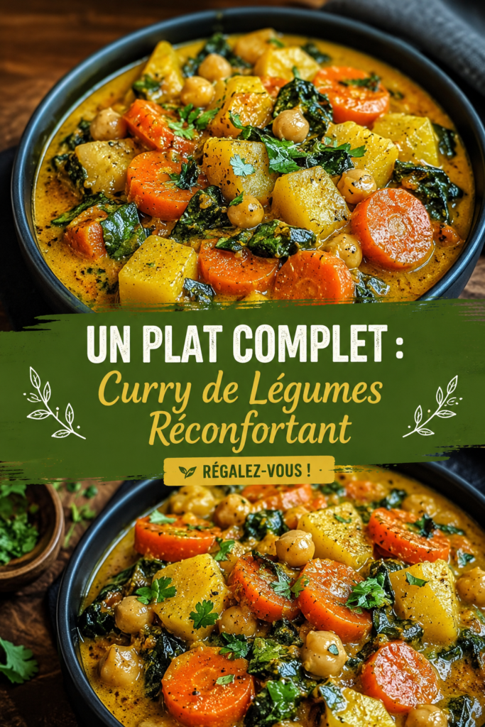 Un plat de curry de légumes coloré et savoureux servi dans un bol en céramique.