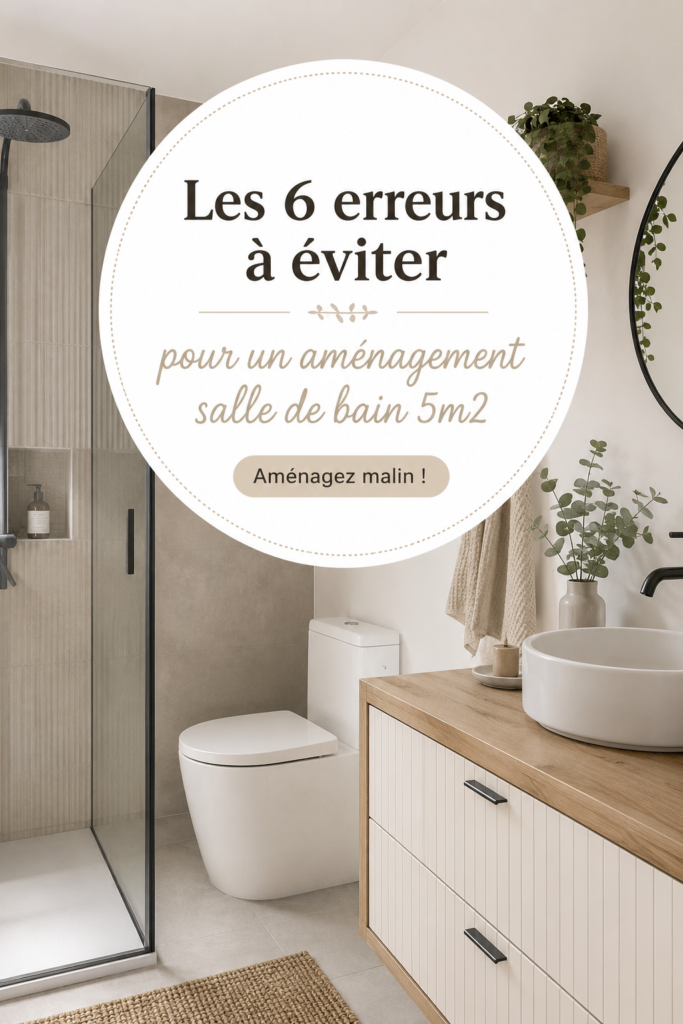 Aménagement réussi d'une salle de bain de 5m2 avec des meubles fonctionnels.