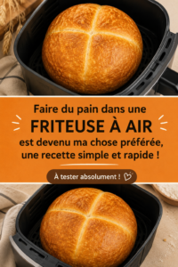Pain fait maison croustillant préparé dans une friteuse à air