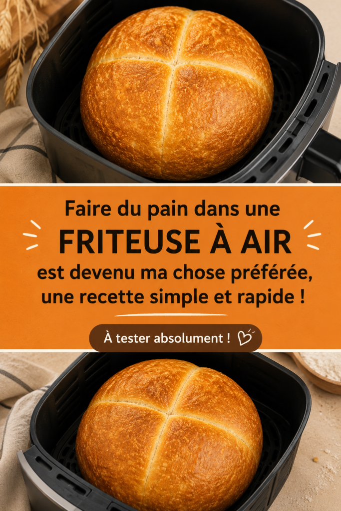 Pain fait maison croustillant préparé dans une friteuse à air