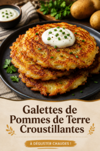 Galettes croustillantes de pommes de terre dorées sur une assiette