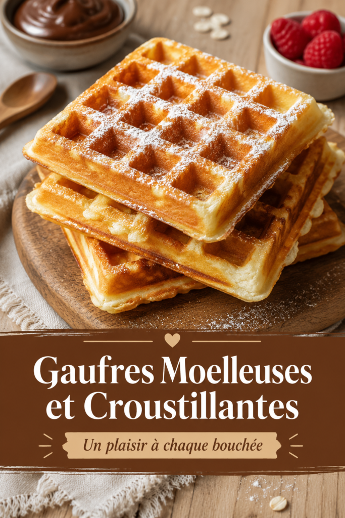 Gaufres dorées et croustillantes accompagnées de fruits frais