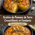 Gratin de pommes de terre croustillant et fondant sur une table