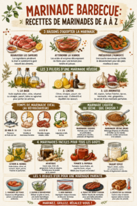 Assortiment de viandes marinées prêtes pour le barbecue