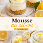 Mousse au citron légère et aérienne servie dans un joli bol.