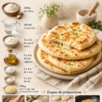Naans moelleux au fromage dorés, prêts à être dégustés