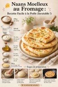 Naans moelleux au fromage dorés, prêts à être dégustés