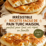 Pain turc doré tout juste sorti du four, prêt à être dégusté