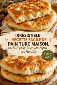 Pain turc doré tout juste sorti du four, prêt à être dégusté
