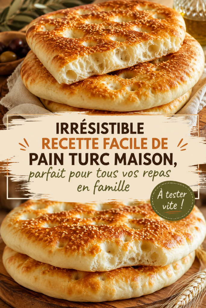Pain turc doré tout juste sorti du four, prêt à être dégusté