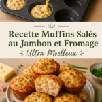 Muffins salés au jambon et fromage moelleux, présentés sur une table
