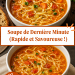 Une soupe maison rapide avec des légumes frais dans un bol
