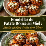 Rondelles de patate douce au miel présentées sur une assiette