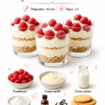 Verrines élégantes aux framboises et crème vanille
