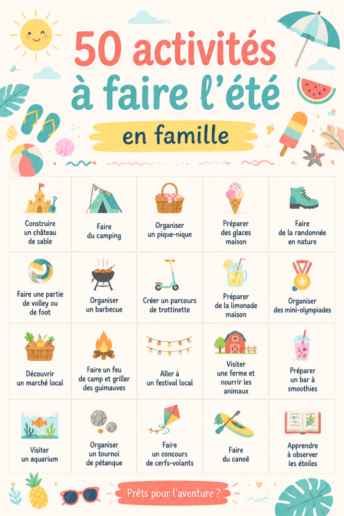 Des familles s'amusant ensemble lors d'activités estivales