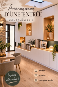 Entrée contemporaine avec un agencement moderne et accueillant.