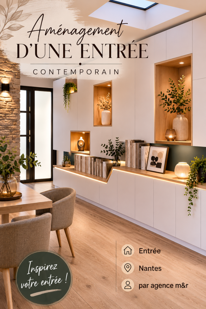 Entrée contemporaine avec un agencement moderne et accueillant.