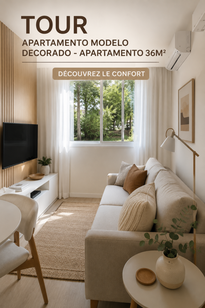 Un appartement moderne de 36m² avec un aménagement efficace et une décoration chaleureuse.