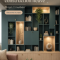 Aménagement moderne d'un salon avec caissons muraux et meubles intégrés.