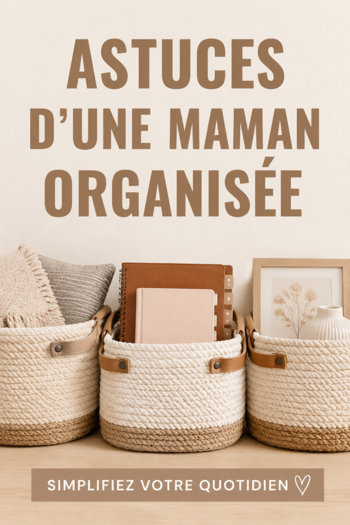 Une maman organisée qui écrit dans son agenda à côté de ses enfants.