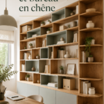 Un bureau en chêne moderne avec une atmosphère chaleureuse.