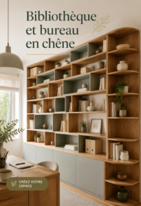 Un bureau en chêne moderne avec une atmosphère chaleureuse.
