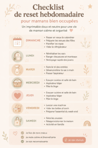Une liste de vérification hebdomadaire pour mamans occupées sur un fond neutre