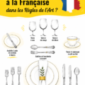 Table élégamment dressée à la française avec vaisselle raffinée et décor chaleureux.