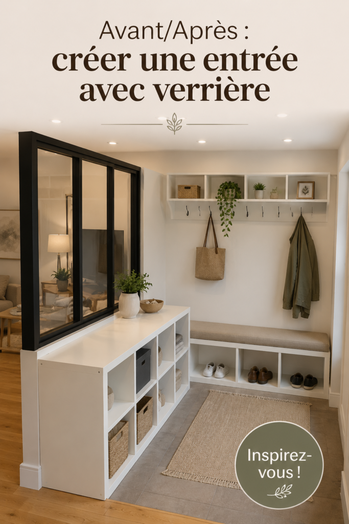 Entrée lumineuse avec verrière moderne.