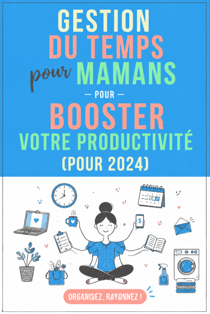 Une maman souriante utilisant un calendrier pour planifier sa semaine.