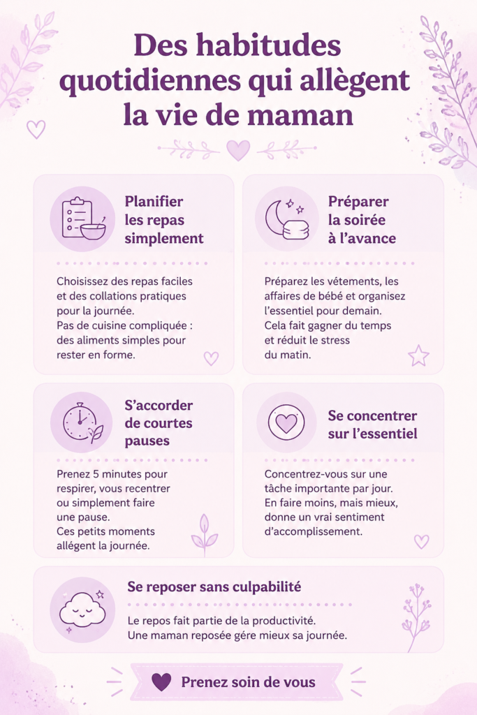Une maman heureuse avec ses enfants, incarnant des habitudes quotidiennes simplifiées