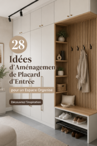Aménagement d'un placard d'entrée moderne et organisé