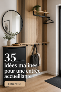 Hall d'entrée moderne et accueillant avec éclairage chaleureux et décoration bien choisie.