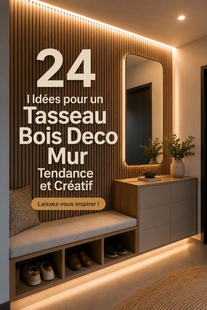 Décoration murale moderne avec des tasseaux en bois