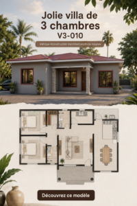 Jolie villa moderne de 3 chambres au design élégant