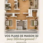 Capture d'écran de l'interface de Kozikaza, outil de création de plans de maison 3D.