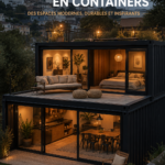 Exemple de maison en conteneur moderne au design élégant.