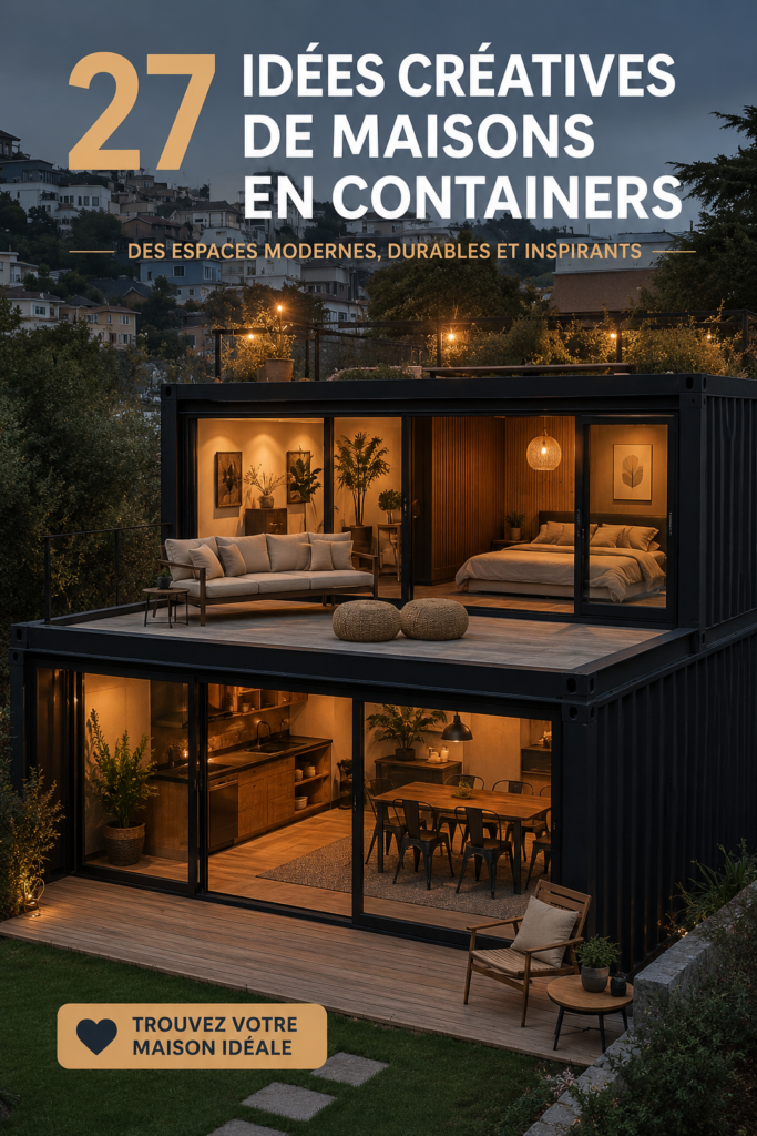 Exemple de maison en conteneur moderne au design élégant.
