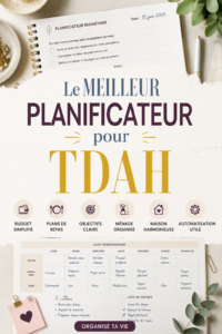 Un agenda coloré et organisé sur un bureau, symbolisant l'organisation pour les personnes avec l'ADHD.