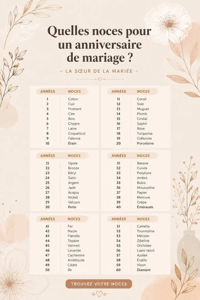 Un couple célébrant leurs noces avec des fleurs et des décorations