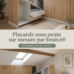 Un placard sous pente sur mesure, bien aménagé avec des étagères et tiroirs