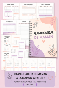 Une maman consulte son planner organisé avec enthousiasme