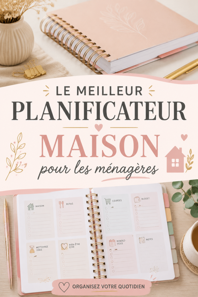 Une femme utilise un planner pour organiser son foyer