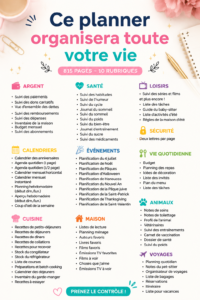 Un planner ouvert avec des notes et des stylos sur une table en bois, illustrant l'organisation personnelle.